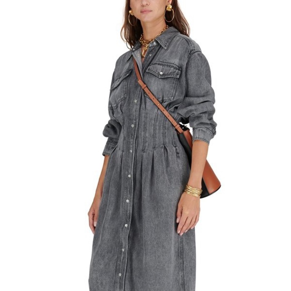 SOLD $770 ETOILE ISABEL MARANT Tomie Denim Button Maxi Dress - Picture 1 of 3